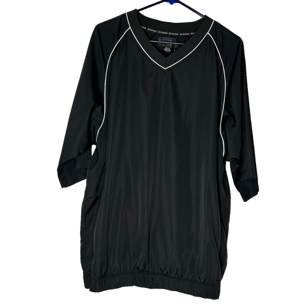 FOOTJOY Men's Size L Black Short Sleeve Performance Golf‎ Pockets Windshirt.